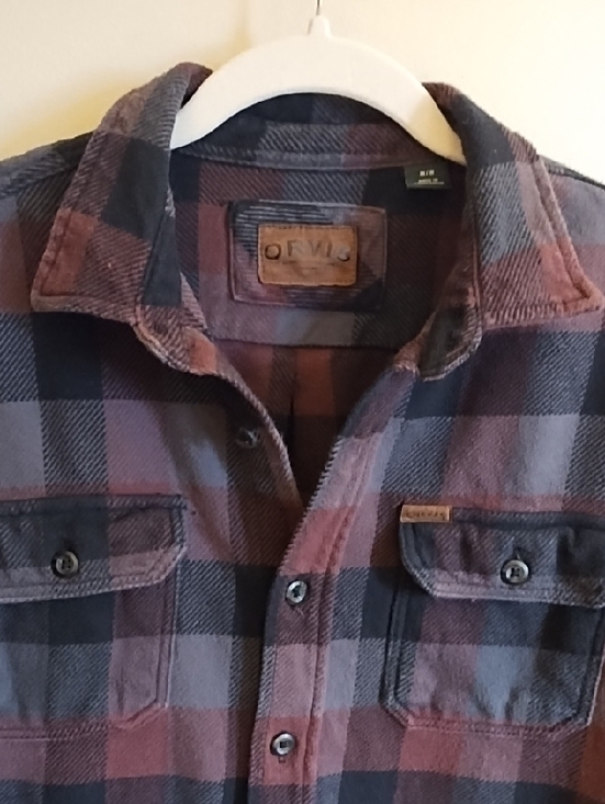 Orvis Other - Orvis 100% Cotton Plaid Shirt in Burgundy & Slate Blue
